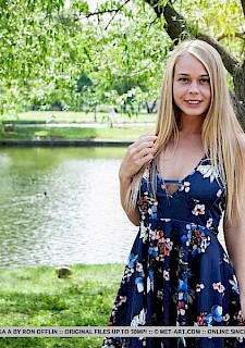 big boobs blonde girl Darina Nikitina strips and spreads for you
