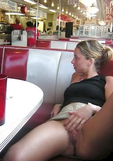 gf babes love flashing their shaved pussies in public